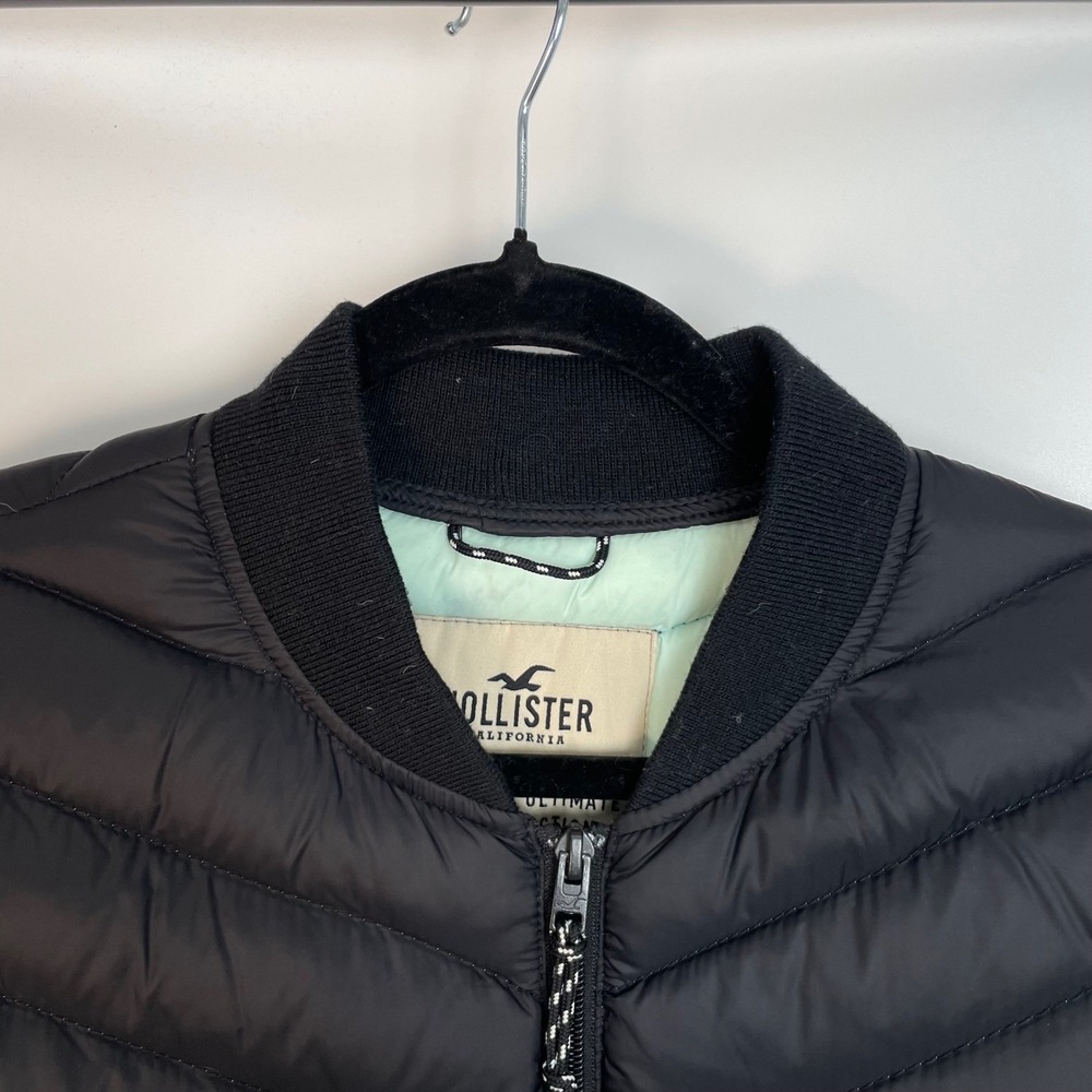 Hollister Women's Black 90% Down Puffer Jacket Full Zip Size M - Picture 7 of 11